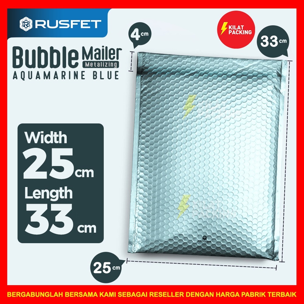 

AMPLOP BUBBLE MURAH | BUBBLE MAILER PREMIUM | POLYBUBBLE MURAH MOTIF LIGHT BLUE METALIC 25X33CM