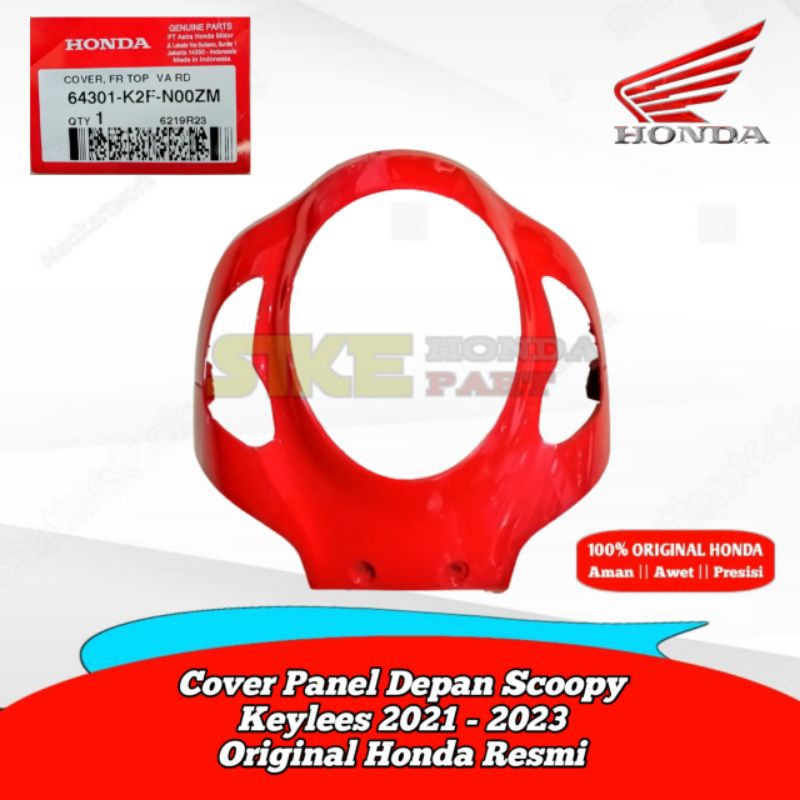 64301-K2F-N00ZM Cover Tameng Depan Scoopy 2021 - 2023 Merah Glossy Original Honda