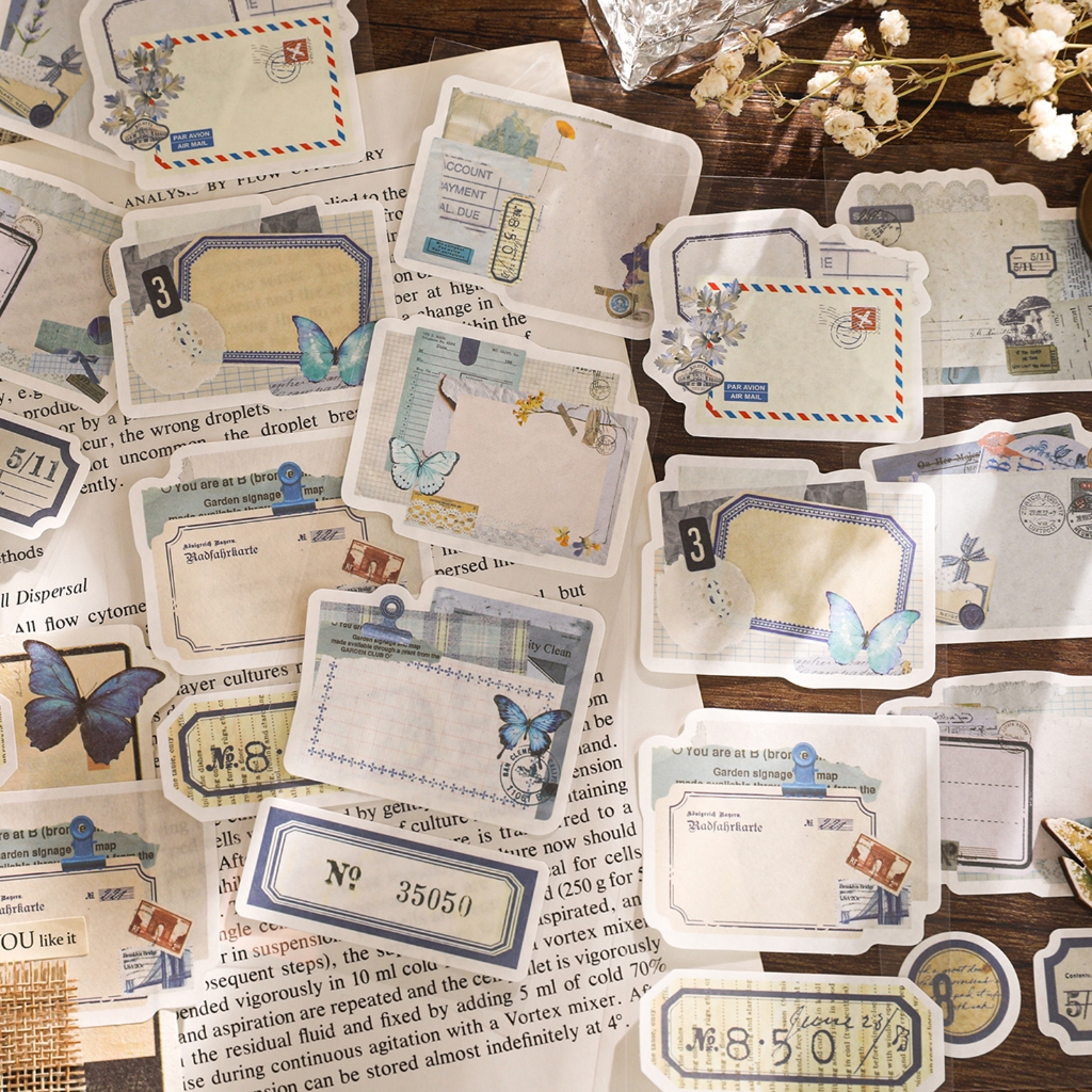 

6 Lembar Stiker Motif Vintage 60x180mm Untuk Dekorasi Scrapbook Bullet Journal Diary Jurnal