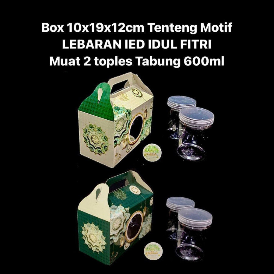 

5 pcs Dus Tenteng 2 Toples Jar 600ml Idul Fitri Kardus Jinjing Kotak Kue Kering Packaging Hampers Lebaran