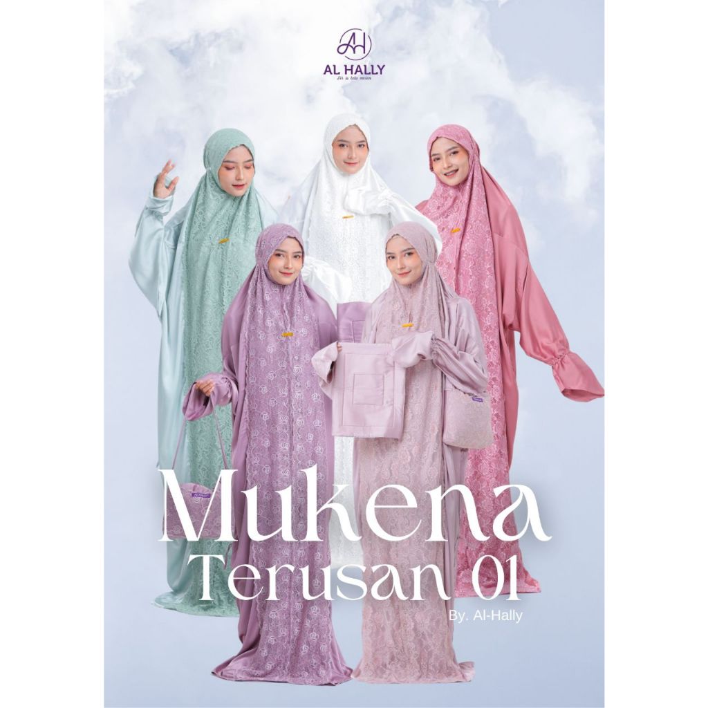 [COD] TERBARU MUKENA DEWASA AL-HALLY 2024 || ORIGINAL || MUKENA TERUSAN 01 (PINK,GREEN,WHITE,ROSE GO