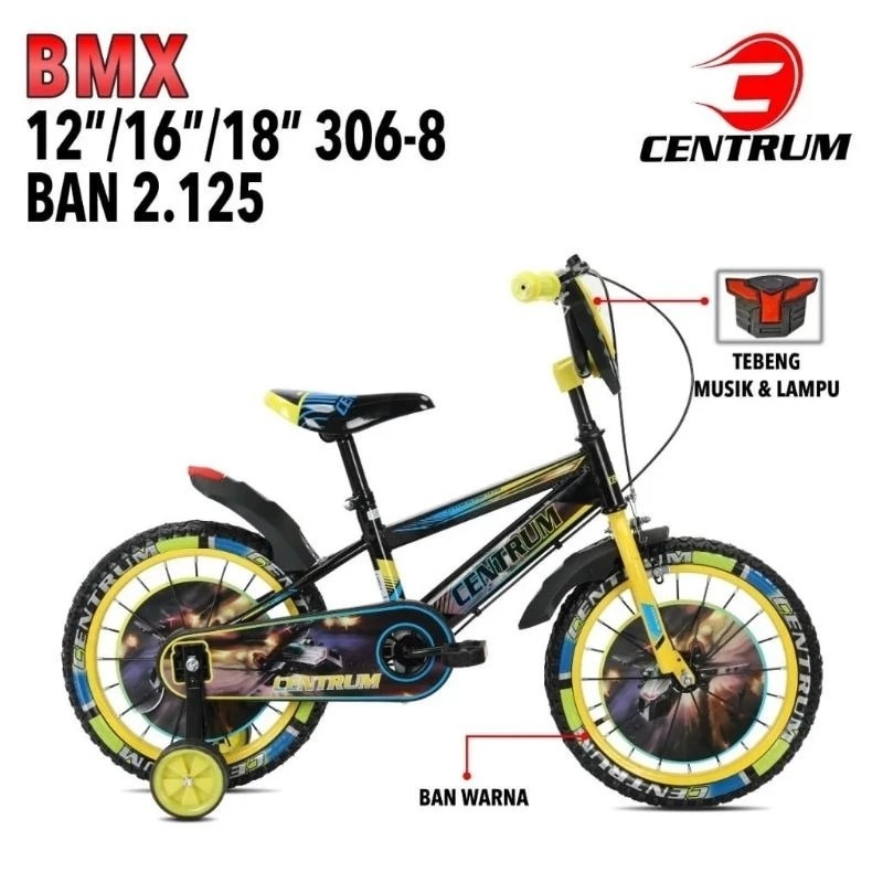 SEPEDA ANAK BMX INTERBIKE/ MONCHICHI/ CENTRUM UKURAN (12'',16'',18'') inch