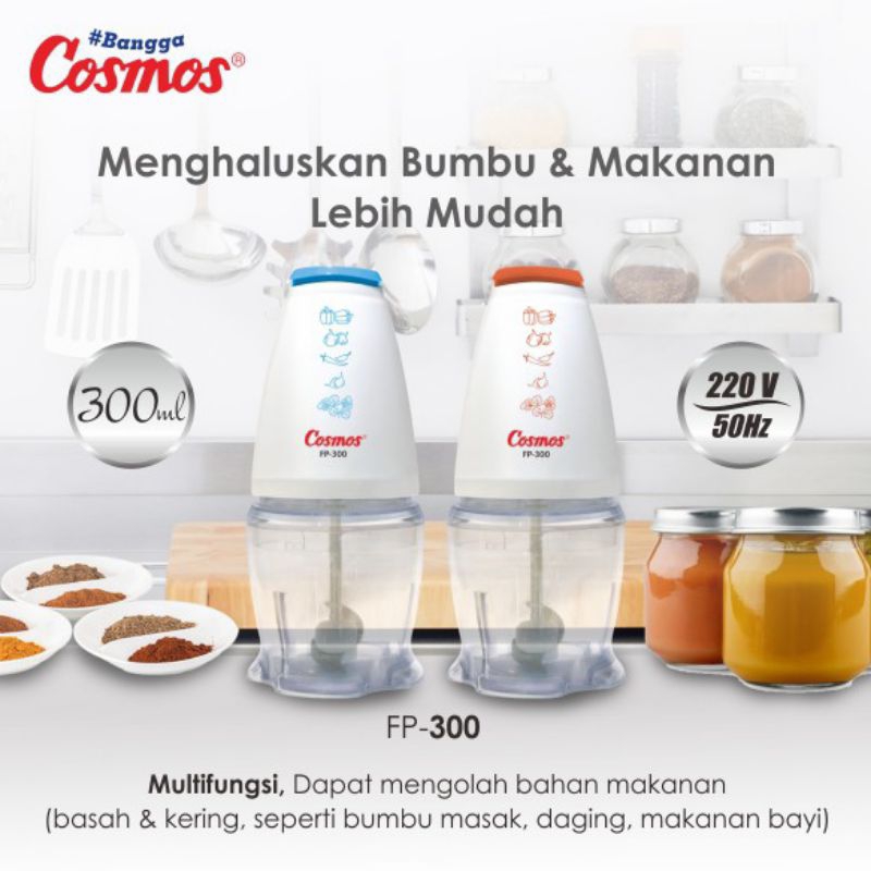 Cosmos Food Processor Mini FP-300 | Blender & Pengolah Makanan Multifungsi | Pisau Tajam Original