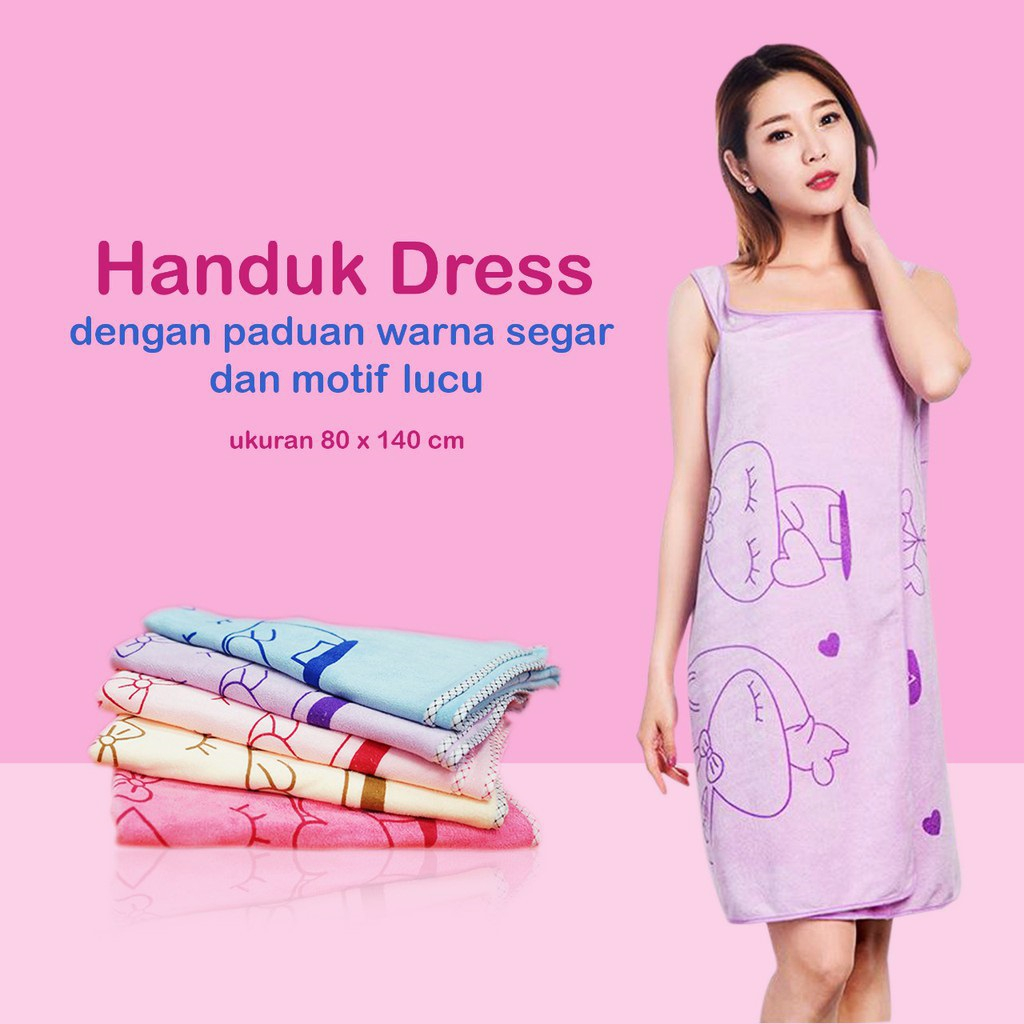 Handuk Mandi Model Baju Untuk Wanita Dewasa Dan Remaja Bahan Microfiber Mudah Menyerap Air