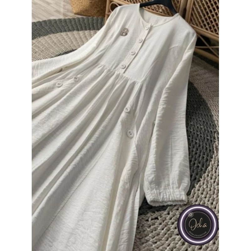 NAIMA MAXI DRESS//GAMIS CRINCLE AIR FLOW//GAMIS PUTIH//GAMIS REMAJA//GAMIS JUMBO//GAMIS TERBARU//GAM