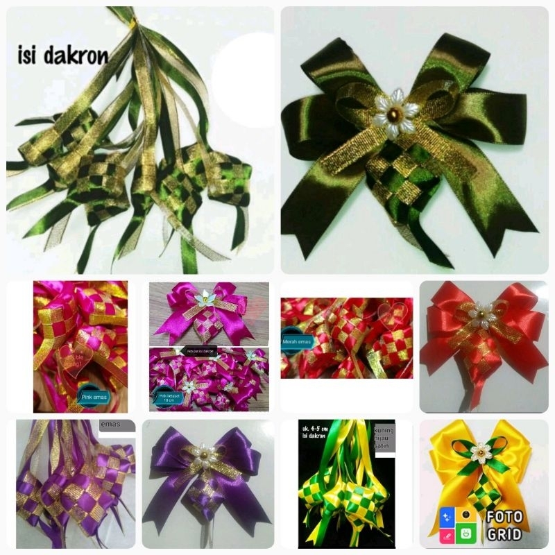 

KETUPAT HANDMADE MINI ISI DAKRON HIASAN PARCEL LEBARAN/PITA HIAS LEBARAN KETUPAT