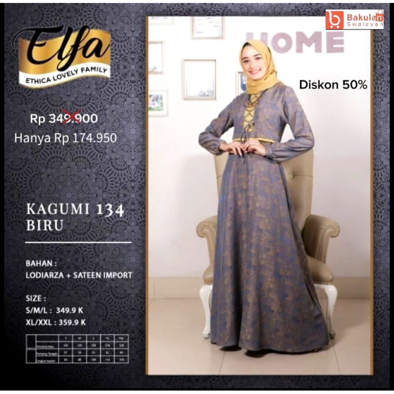GAMIS KAGUMI_BY ETHICA_ DISKON 50%_100% ORI |KAGUMI 134 BIRU |
