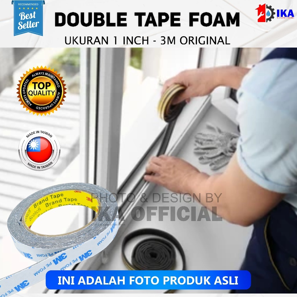 

Double Tape 3M Putih PE Foam 1600 T White 20mm X 4Mtr DOBLE TAPE 3M PE FOAM ISOLASI BOLAK BALIK 20MM x 4.5 METER DOUBLE TAPE 3M BUSA PE FOAM TAPE 2 CM X 4.5 M PEREKAT MOBIL & MOTOR