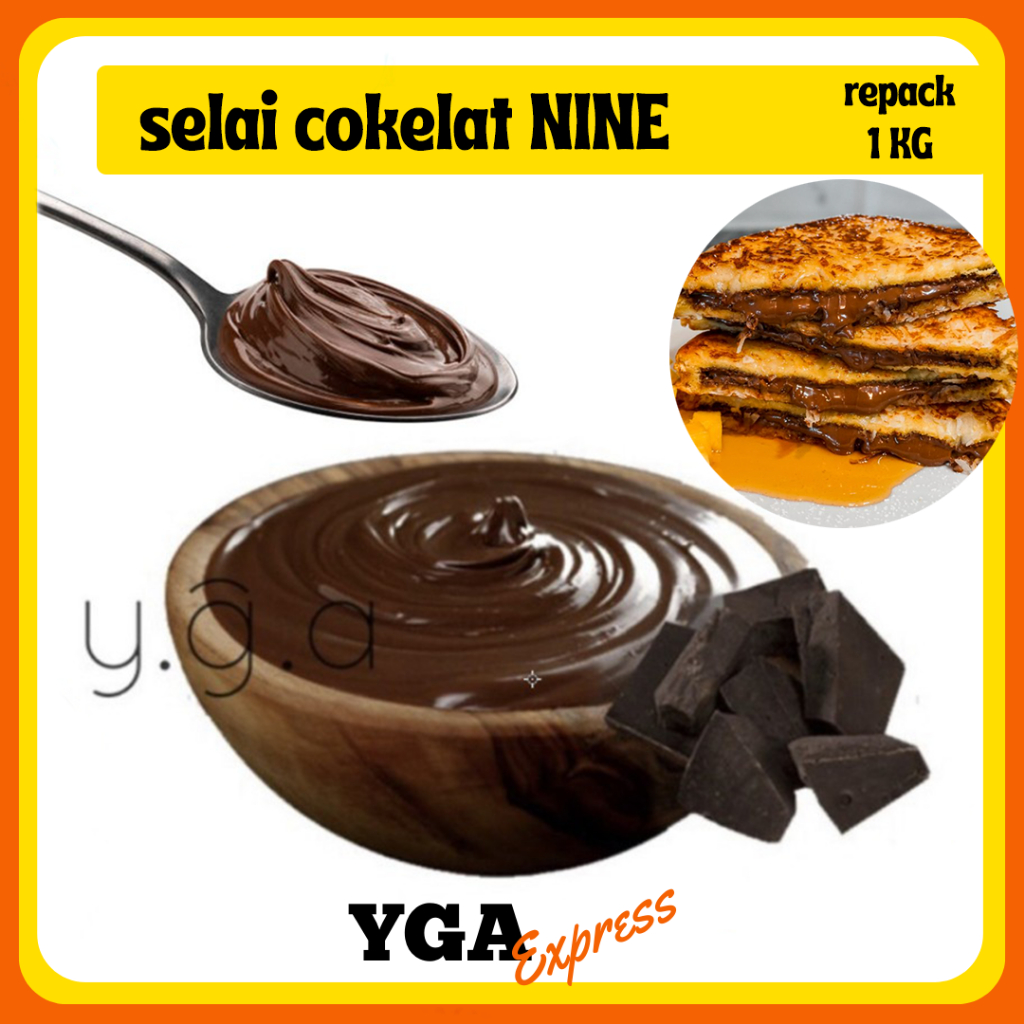 

Selai Coklat The Nine (REPACK) 1KG / Selai Cokelat Nine / Chocolate Spread The Nine / Filling Roti Cokelat