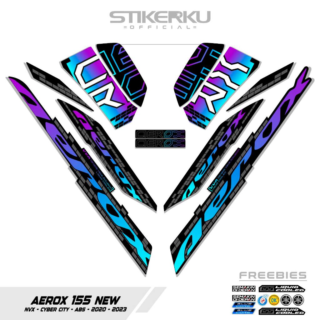 STRIPING AEROX 155 NEW CYBER CITY MOTIF 8 / STIKER AEROX 155 CONNECTED / STICKER AEROX 155 CONNECTED
