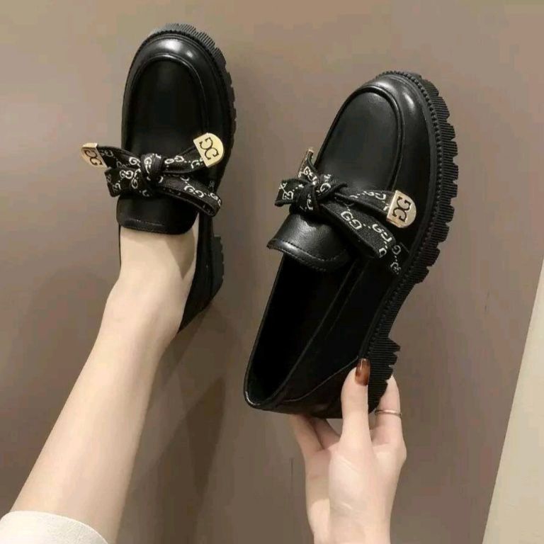 ART Q12L Sepatu Docmart Wanita Terbaru  Sepatu Loafer Wanita  Docmart Bow  Sepatu Flat Wanita Korea 