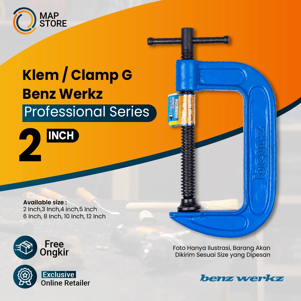 Catok C 2" / Klem Penjepit C 2 Inci / Clamp G / Catok Ragum Kayu BENZ
