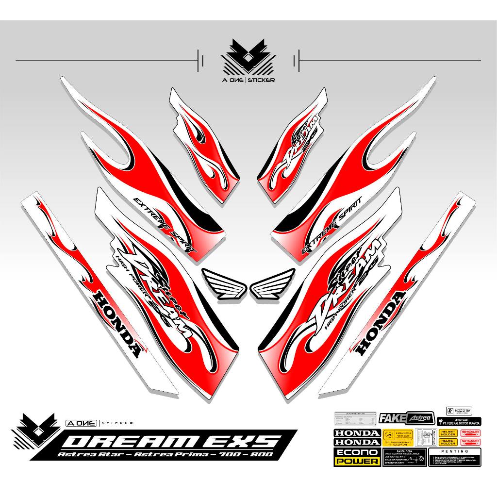 STRIPING HONDA ASTREA PRIMA MOTIF API DREAM EX5 TRIBAL FIRE MOTIF 5 / DREAM EX5 / HONDA EX5 / STICKE