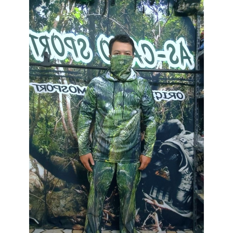 Stelan baju camo hunting berburu motif sawit D3