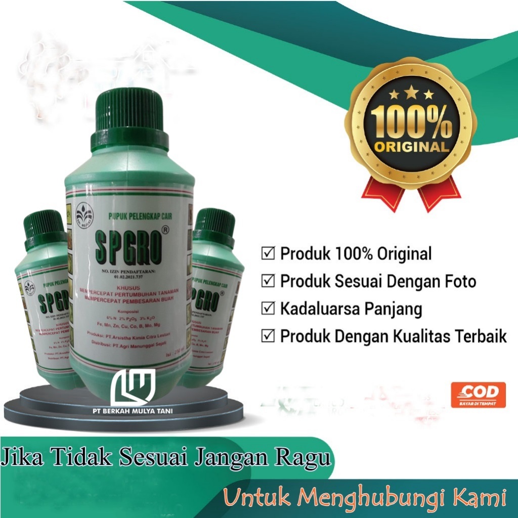 Pupuk Pelengkap Cair sp grow hijaw Spgro hijau 250 ml