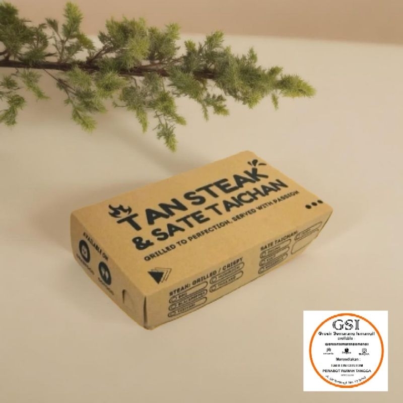 Sablon Custom Lunch Bix Kraft Lipatan Custom Desain & Logo / Sablon Lunch Box Kraft