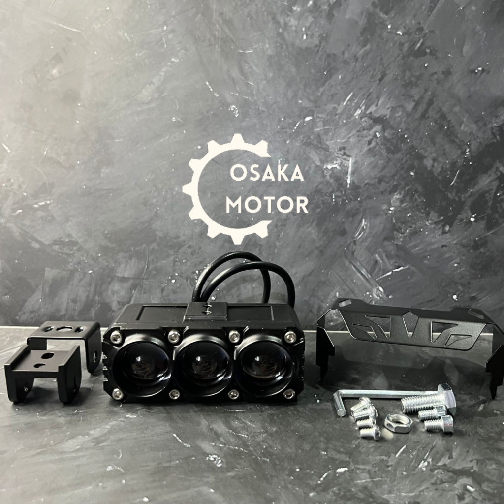 Lampu Tembak Laser LED SQL 3 Mata + Kipas Super Bright Hi Low Demon Eyes Merah 30 watt per pcs Mini 