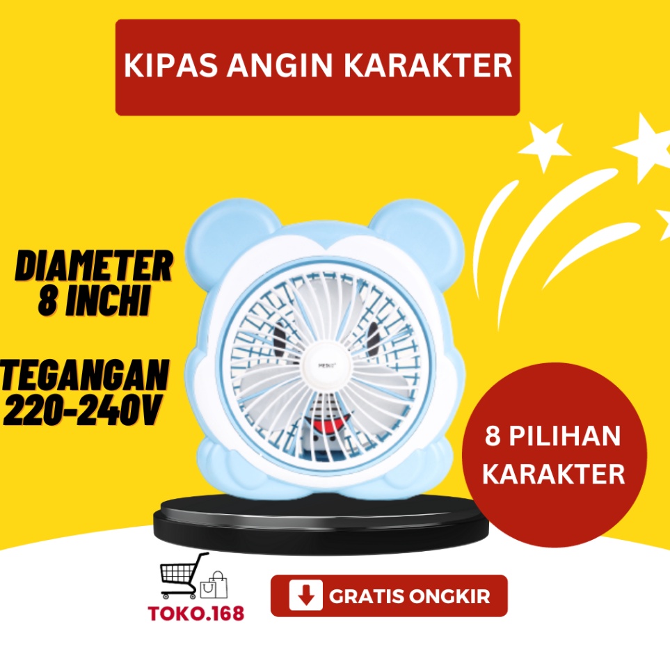 Lc MEIKO Kipas Angin Karakter  Kipas Angin  Kipas Meja 8inch