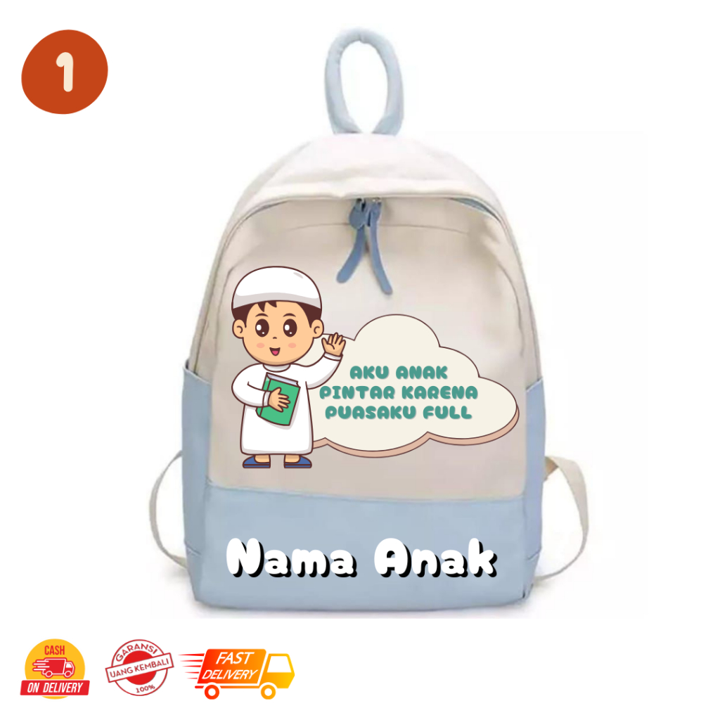 Hadiah Lebaran Anak Muslim - THR anak puasa full - Parcel Lebaran Anak - Tas Ngaji Anak - Tas Anak M