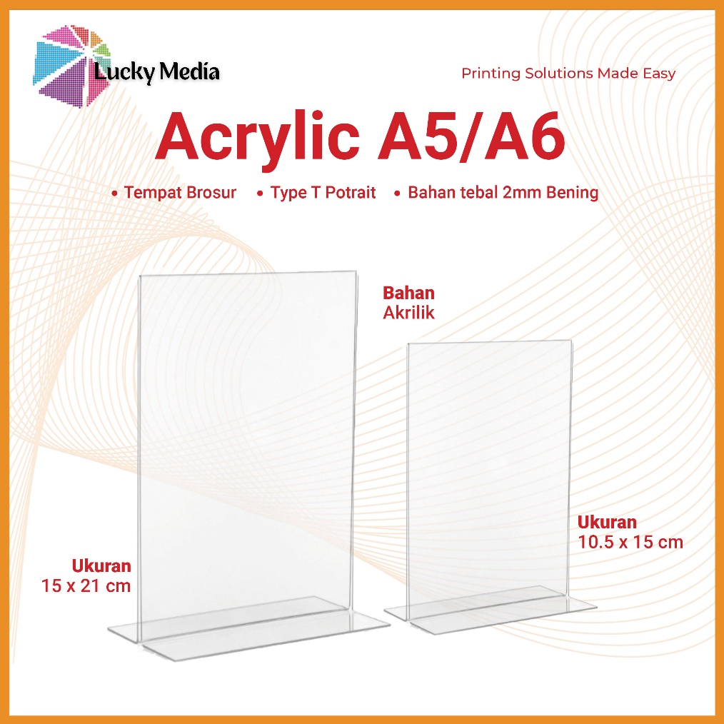 

ART R46Q Akrilik QRIS A5 A6 Acrylic Only Menu Nomor Meja Barcode Display Gopay Tent Holder Tent Card