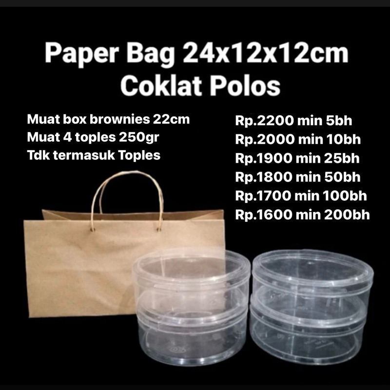 

Paper Bag 24x12x12cm Coklat Polos