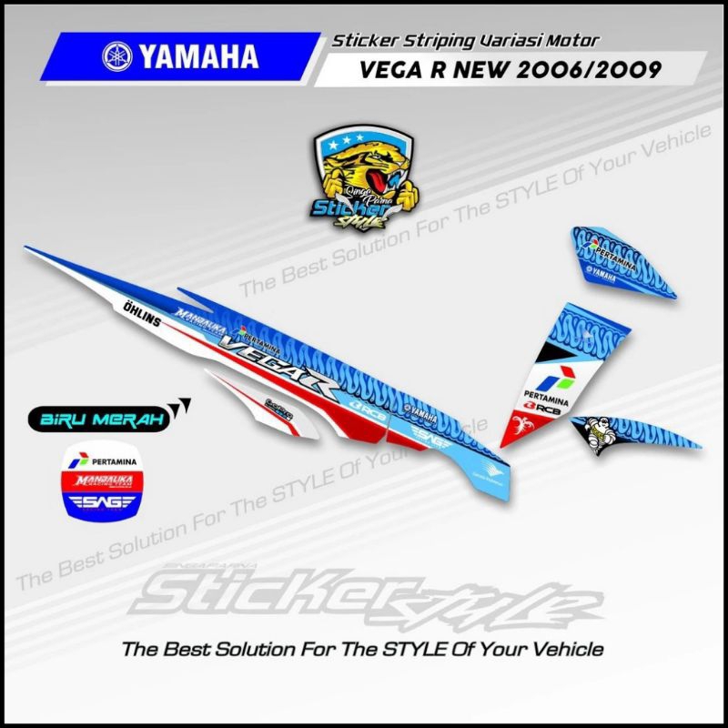 STRIPING STICKER YAMAHA VEGA R NEW SEMI FULL LIVERY PERTAMINA SAG