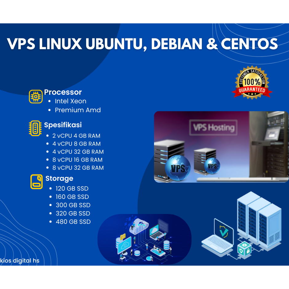 VPS Linux Ubuntu, Debian, Centos Masa Aktif 30 Hari Full Garansi 30 Hari