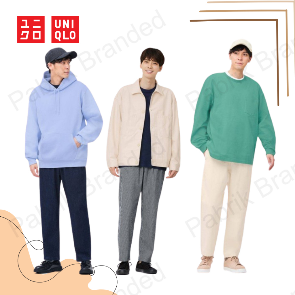 pabrik branded Uniql* GU denim chef pants unisex men women S M L XL celana panjang jeans tebal pria 
