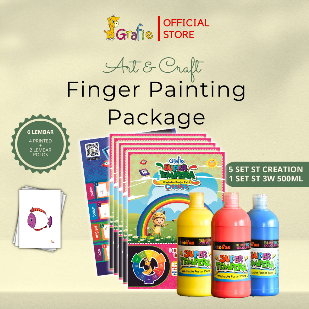 

GRAFIE Paket Melukis Finger Painting 3 Color 500ml