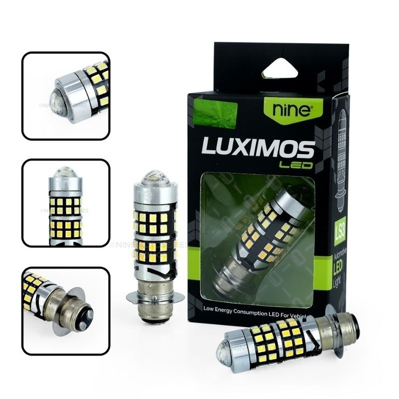 LAMPU LED UTAMA MOTOR H6 LASER WHITE YELLOW LUXIMOS NINE LS3