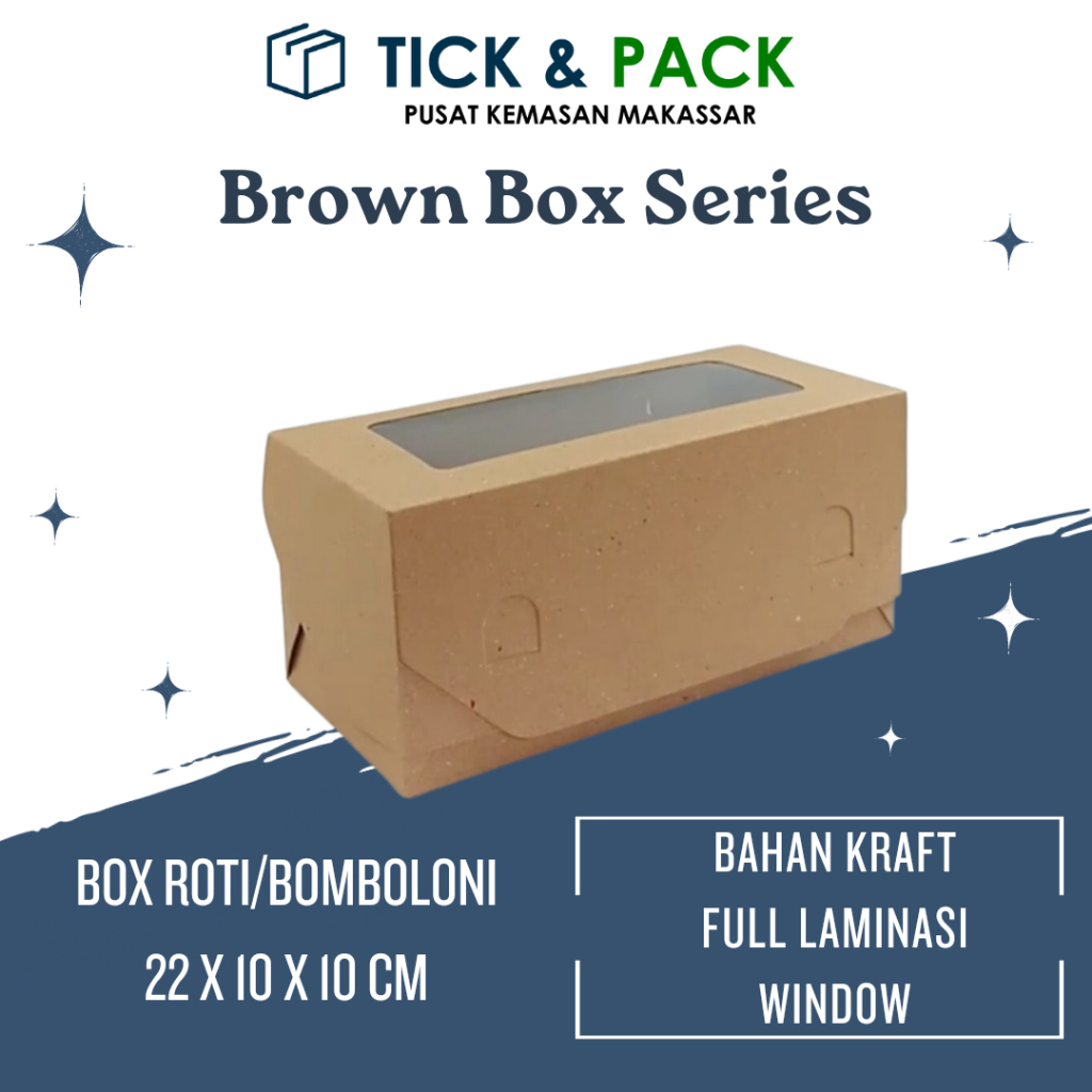 

[ Isi 10 ] Dus Kraft Box 22 x 10 x 10 Laminasi + Jendela Kemasan Kue Dus Kue Packaging Kardus
