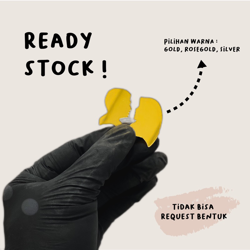 Siluet couple muslim akrilik hiasan mahar / scrapbook Siluet Couple Wajah Pengantin Dekorasi Mahar A