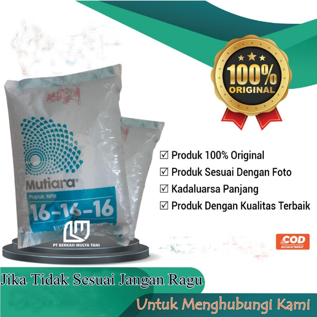 Pupuk npk mutiara 161616  1kg Ori Asli 100%