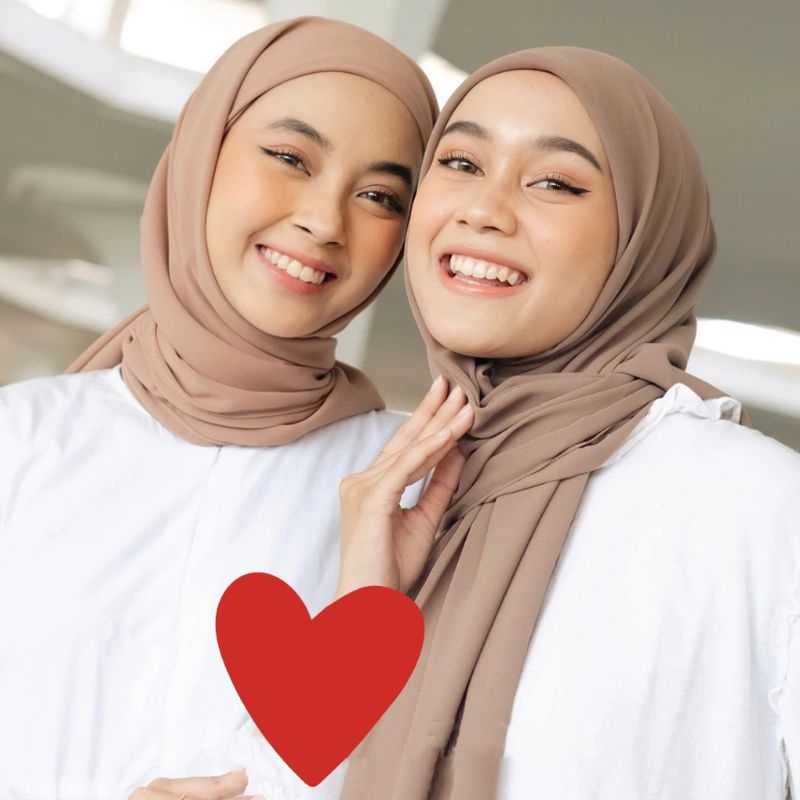 Jilbab Segiempat Inner 2 in 1 Pollycotton Premium | Segitiga Instan