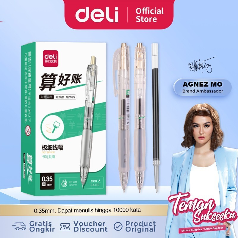 

Gel Pen Deli Lineflow SA130 0.35 mm Black Fast Dry Ink