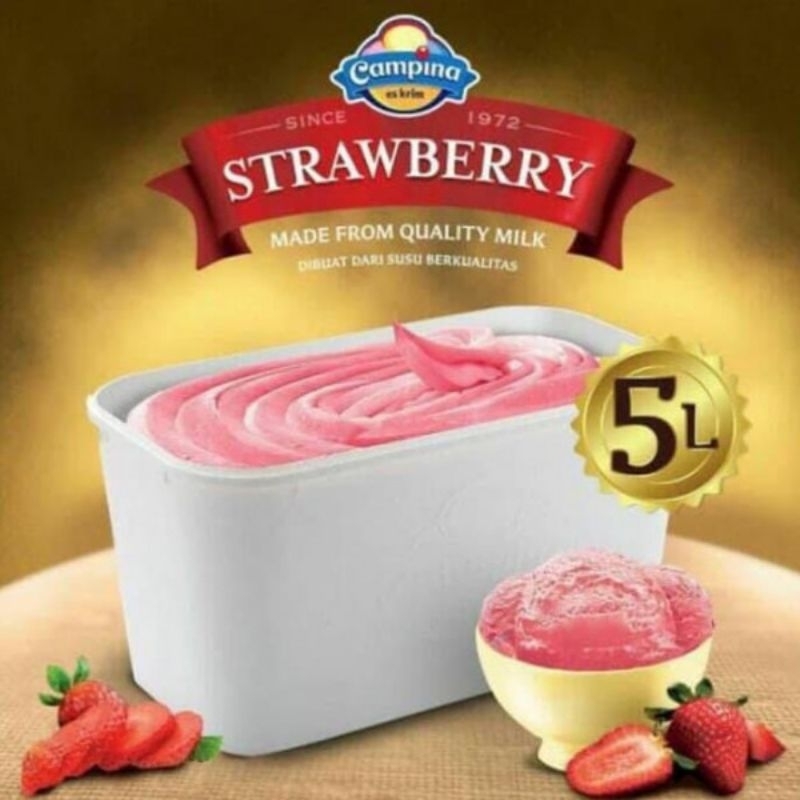 

Ice Cream Es Krim Aice Rasa Strawberry Stroberi 5 Liter Terlaris