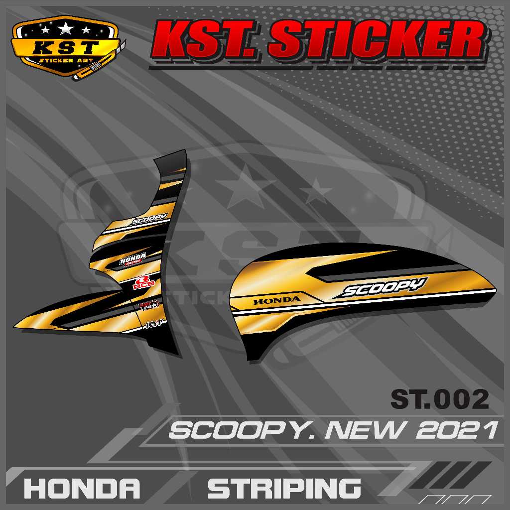 Striping Scoopy 2021 - Sticker Striping Honda Scoopy 2021 Desain Racing. ST 002
