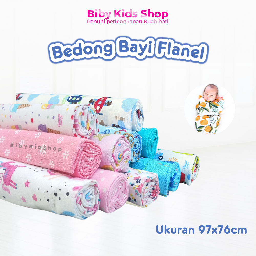 3pcs Bedong Bayi Baru Lahir Kain Gedong Baby Newborn Motif Perlengkapan Tidur Peralatan