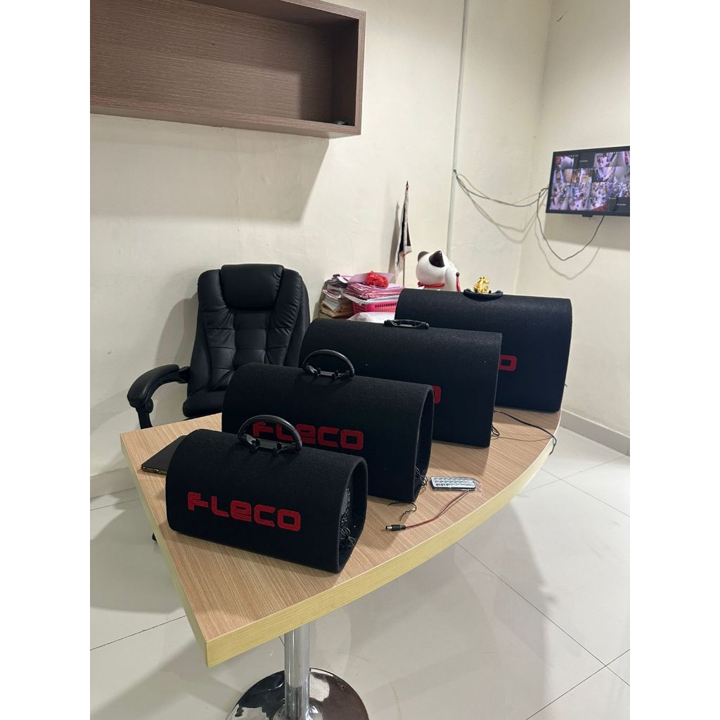 PROMO 5 inch Subwoofer Mobil AC/DC HIFI BASS POWER AMPLIFER Dual Jack Mic Karaoke FLECO F-955 Speake