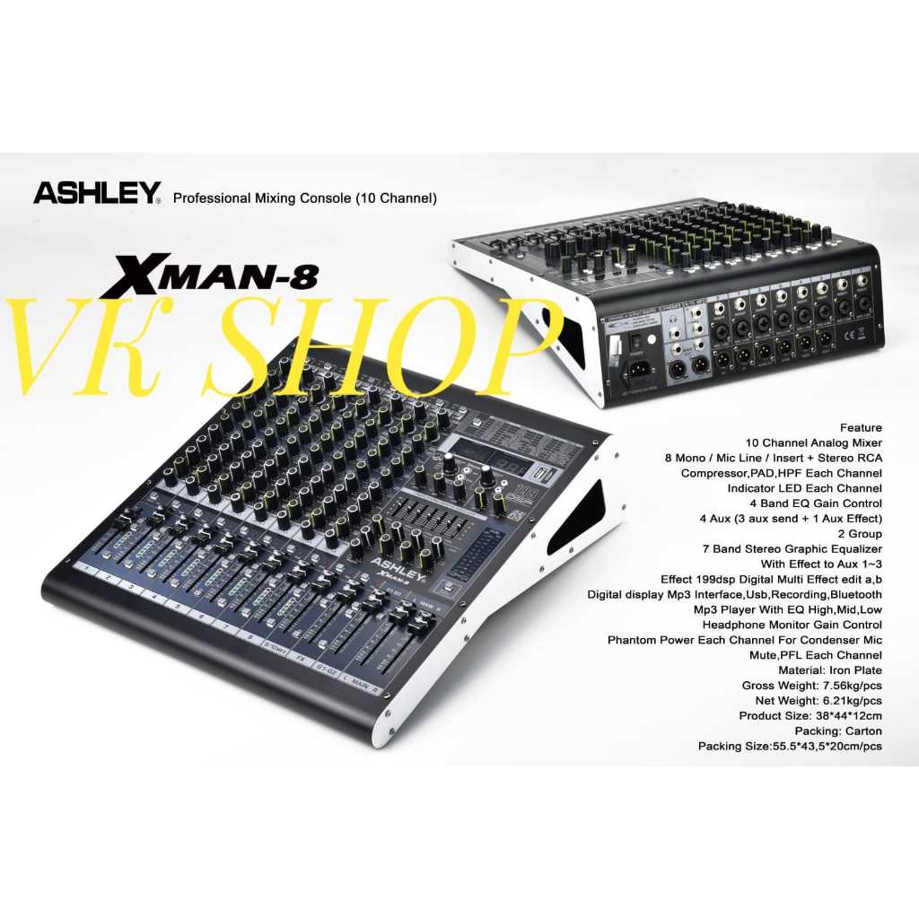 NEW MIXER ASHLEY XMAN 8/ ASHLEY X MAN 8 8CHANNEL