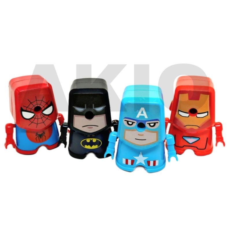 

Rautan Pensil Putar Karakter SUPERHERO AVENGERS SPIDERMAN BATMAN IRONMAN CAPTAIN AMERIKA Serutan Meja FX8906