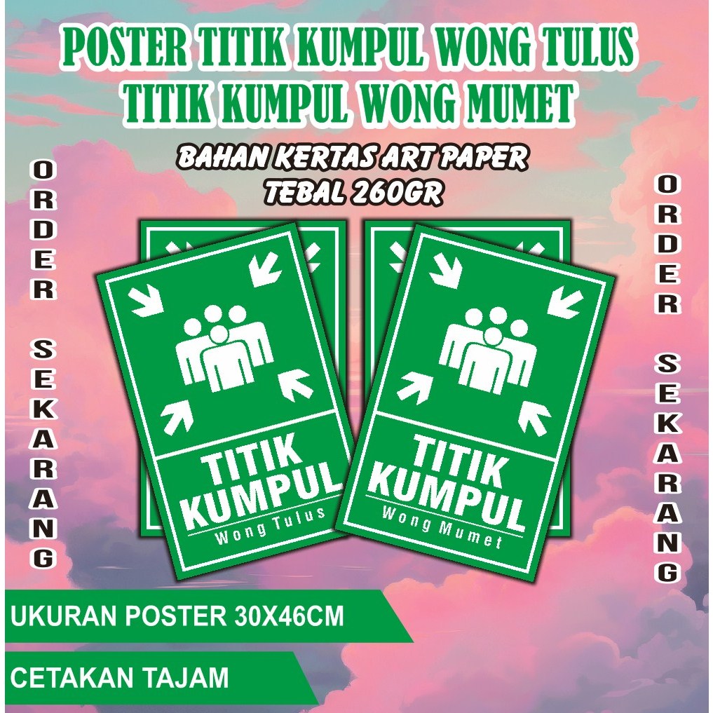Poster titik kumpul wong mumet - titik kumpul wong tulus - hiasan dinding