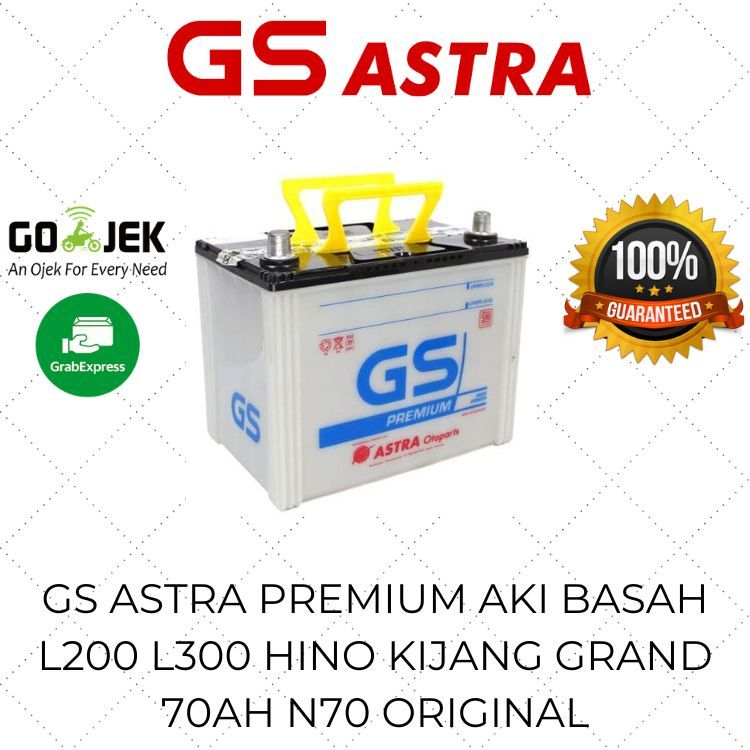 GS ASTRA PREMIUM ORIGINAL AKI BASAH MOBIL KIJANG GRAND DIESEL L200 L300 HINO 70Ah 12V N70 65D31R ORI