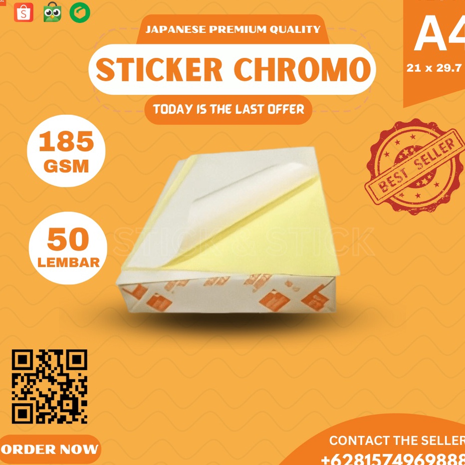

PROMO SALE TERMURAH Sticker CHROMO Glossy A4 Isi 5 Lembar Berkualitas