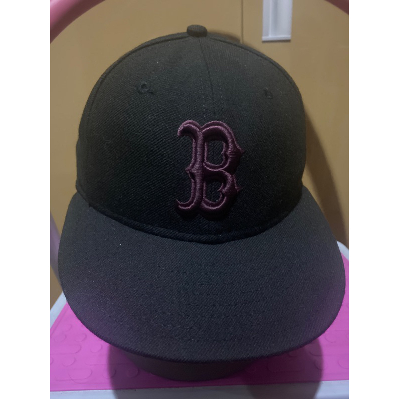Topi sekon model fitted New Era X MLB Boston uk 7 1/4 (57.7 cm)-Hitam-100%original-59fifty