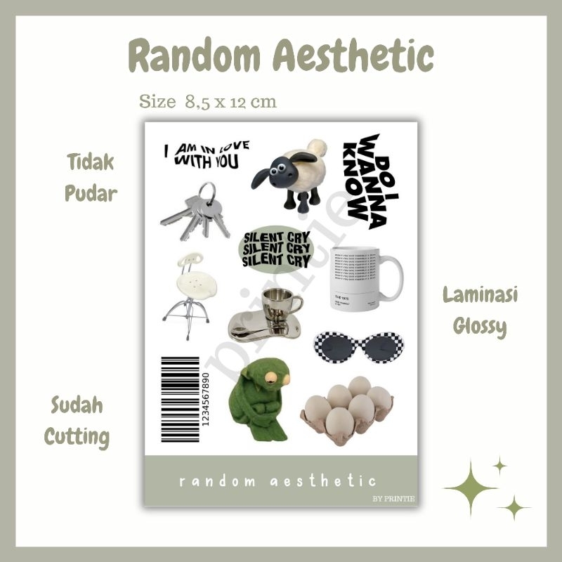 

[1 lbr] kisscut sticker sheet tema random aesthetic