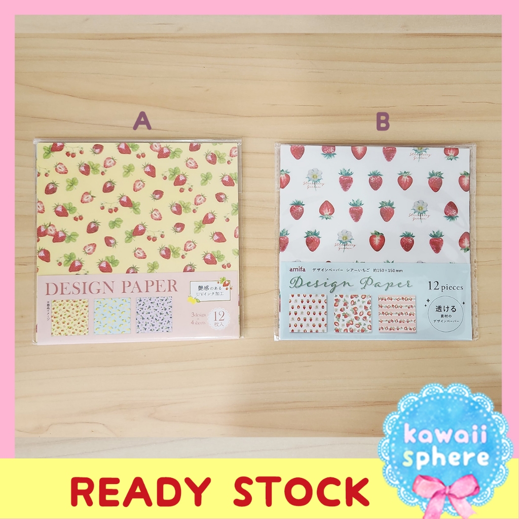 

Design Paper Amifa Strawberry |Kertas Origami Chiyogami Motif Stroberi