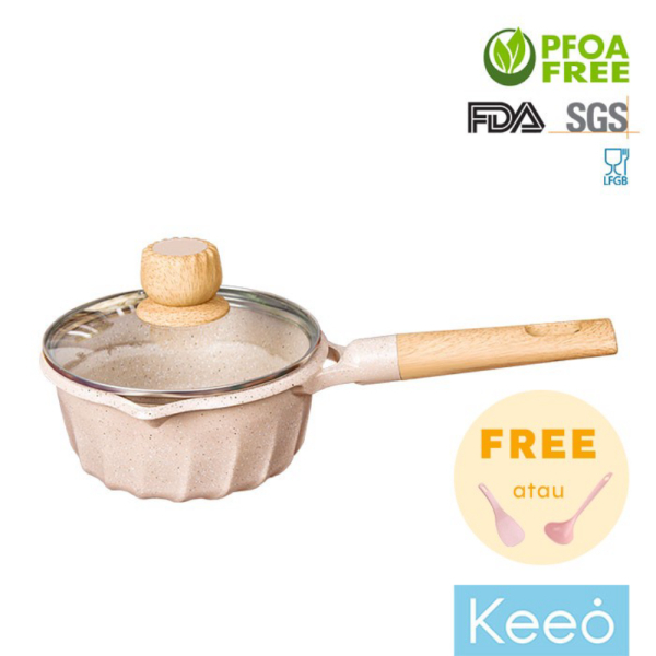 Jual MGC 18 cm Panci Anti Lengket Granit dengan Tutup SaucePan Krem Limited