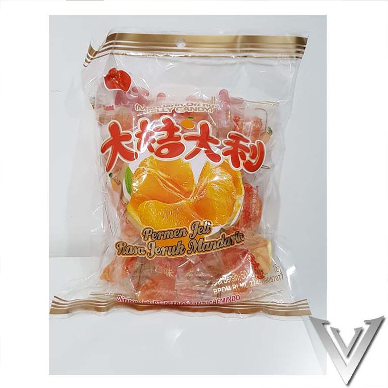 

33 Terlaris Manisan Permen Jeli Rasa Jeruk Mandarin Orange Jelly Candy 54 Gr 28 Pcs Halal