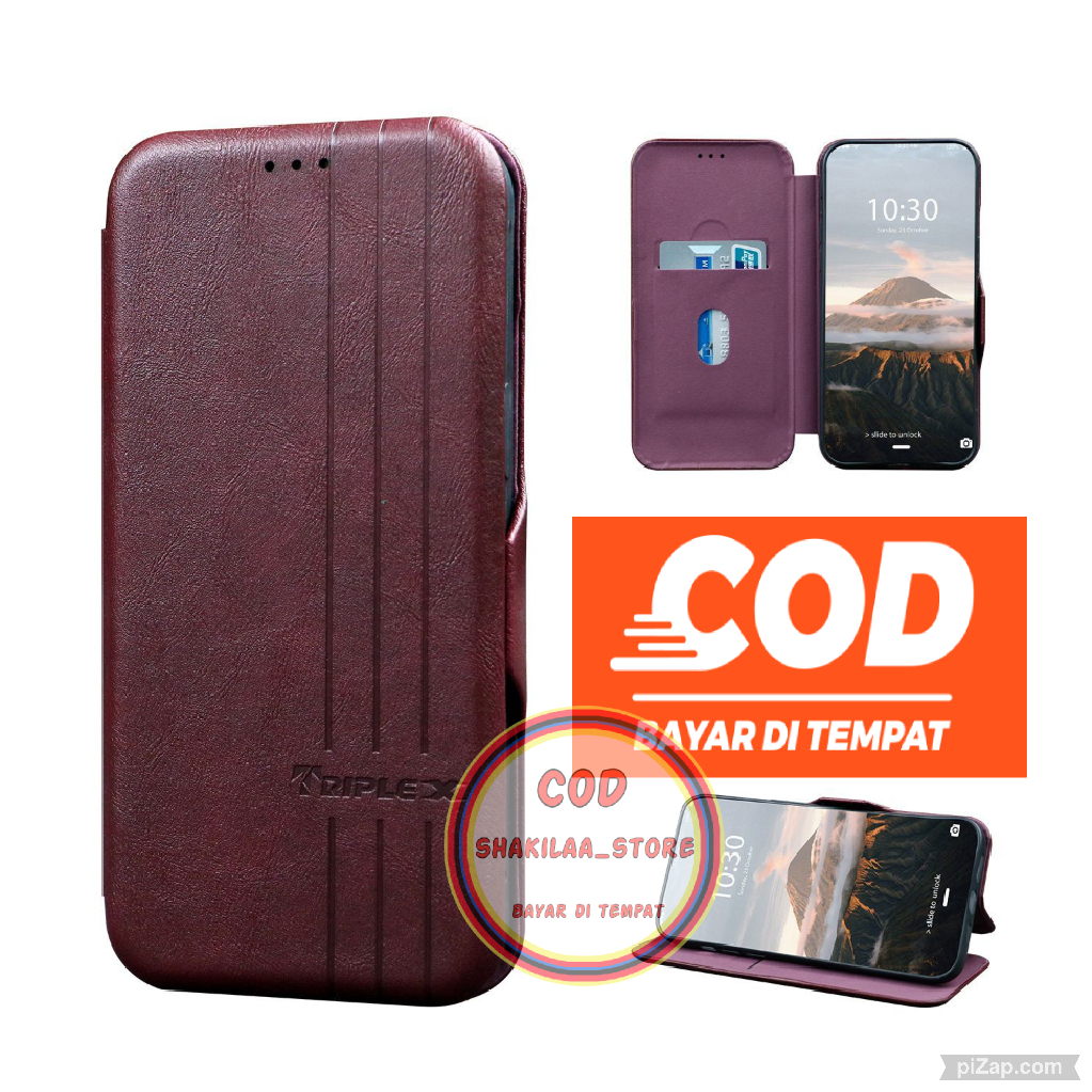 Case HP OPPO RENO 2F Magnet Motiv Garis Sarung Hp Buka Tutup